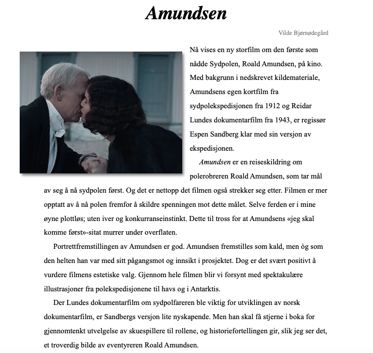 Filmanmeldelse: Amundsen (Espen Sandberg, 2019)